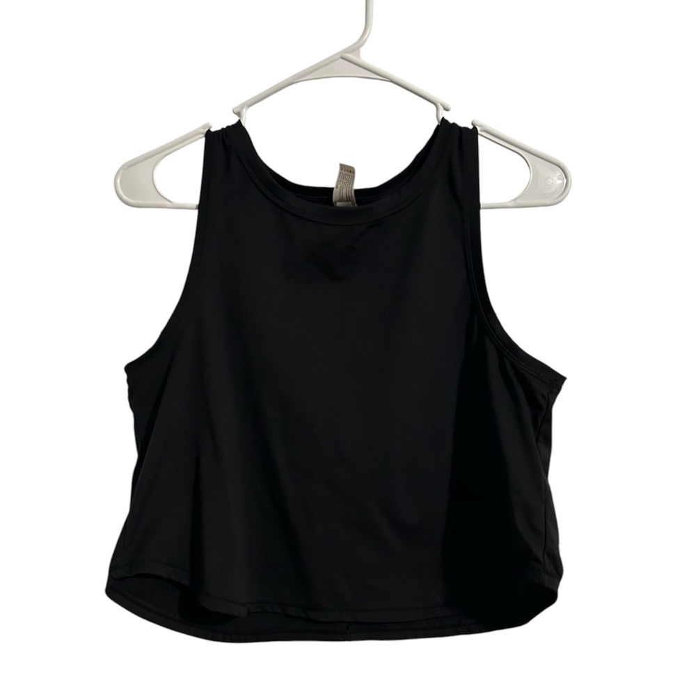 90 Degree Black Sleeveless Active Workout Crop Tank Top